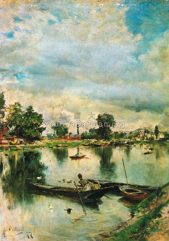 River Landscape - 乔瓦尼·波尔蒂尼